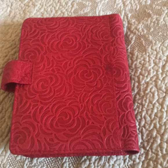 Mundi Tab Agenda Red Embossed Leather Vintage - Picture 6 of 6